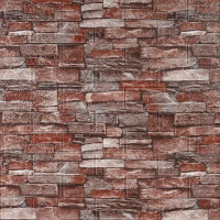 Самоклеющаяся декоративная 3D панель под камень медный песчаник 700x770x3мм