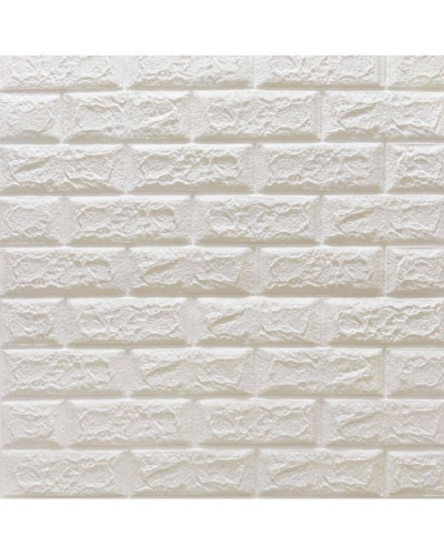 Самоклеющаяся декоративная 3D панель под белый кирпич 700x770x3мм