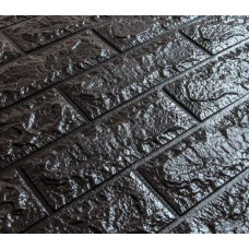 Самоклеющаяся декоративная 3D панель под черный кирпич 700x770x3мм