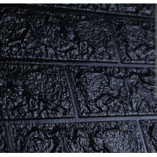 Самоклеющаяся декоративная 3D панель под черный кирпич 700x770x3мм
