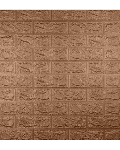 Самоклеющийся декоративный 3D панель кирпич под бронзу700x770x3мм