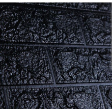 Самоклеющаяся декоративная 3D панель под черный кирпич 700x770x4мм