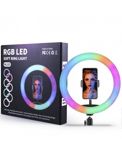 Кільцева LED селфі лампа30 СМ MJ30 RGB кольорова