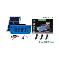 🟢 Солнечная система электроснабжения GD8018 С солнечной панелью + лампочки 3шт