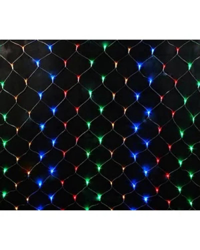 Гирлянда RD-7160 Сетка 120LED 1.5мx1.5м Провод-Белый, Цвет ламп-Микс [602] (50 шт/ящ)