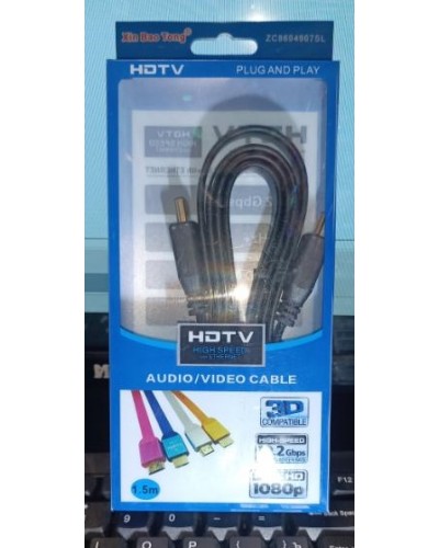 Кабель HDMI 1.5м плоский чорний