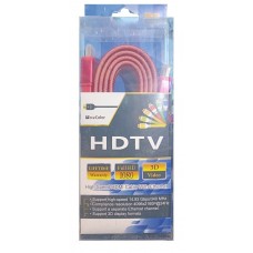 Кабель HDMI 3м плоский (красный, жёлтый, зелёный, синий)