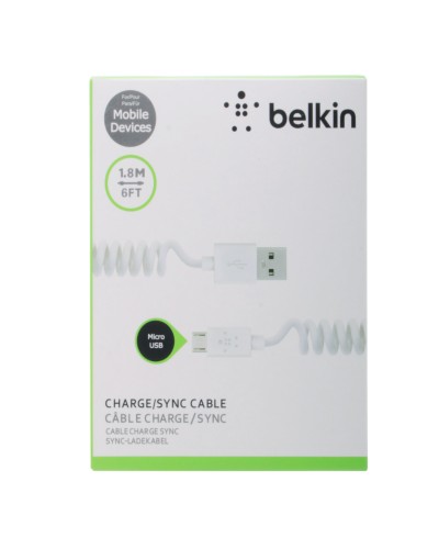 Кабель Belkin USB-microUSB 1.8 м Спіраль