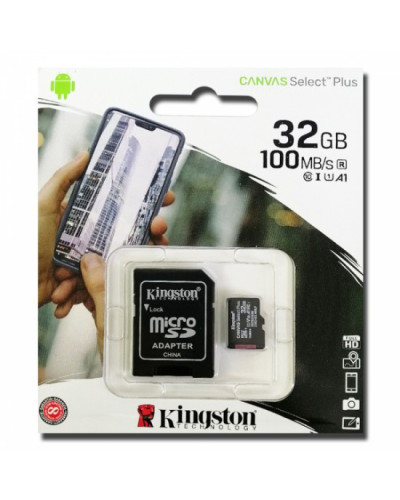Карта памяти micro SDHC 32GB Kingston (class 10) (UHS-3) (С АДАПТЕРОМ)
