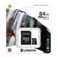 Карта памяти micro SDHC 64GB Kingston (class 10) (UHS-3) (С АДАПТЕРОМ)