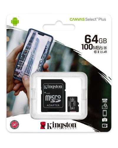 Карта памяти micro SDHC 64GB Kingston (class 10) (UHS-3) (С АДАПТЕРОМ)