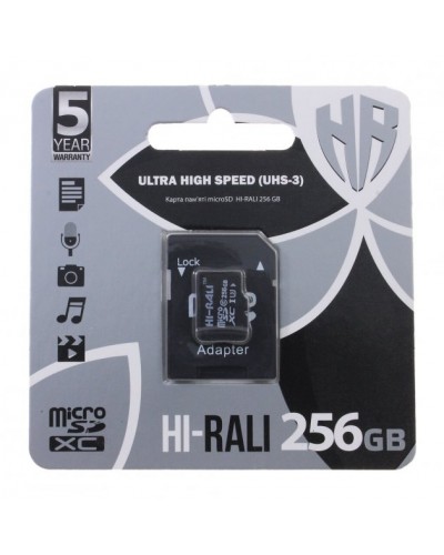 Карта пам'яті micro SDHC 256GB HI-RALI (class10) (UHS-3) (з адаптером)