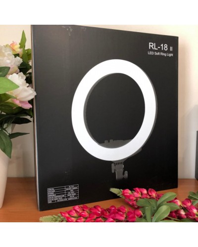 Кільцева LED лампа RL-18 II 55W (USB) (WiFi-пульт) (45см) (3 кріплення) (сумка) (5)