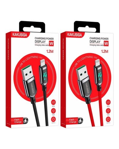 Кабель USB-Lightning(Apple) KAKU KSC-599 Save Series 1.2м 12W с дисплеем