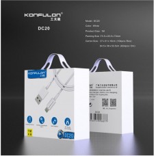 Кабель USB-MicroUSB DC20 Konfulon 1м, 4А