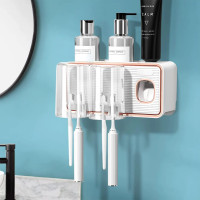Диспенсер-полка для зубных принадлежностей с 2 стаканами Toothbrush holder RA-925/223-54 // [101] (40 шт/ящ)