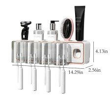 Диспенсер-полка для зубных принадлежностей с 4 стаканами Toothbrush holder 223-55 (RA-927) // [101] (20 шт/ящ)