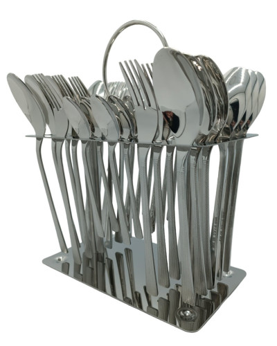 Набор столовых приборов CUTLERY SET CD-03 (Ложки, вилки) (12 персон/36 предм.) (Хром (рифление)) // [403] (12 шт/ящ)