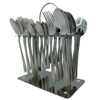 Набор столовых приборов CUTLERY SET CD-06 (Ложки, вилки) (12 персон/36 предм.) (Хром (полоски+узор)) // [403] (12 шт/ящ)