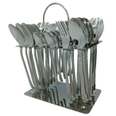 Набор столовых приборов CUTLERY SET CD-30 (Ложки, вилки) (12 персон/36 предм.) (Хром (узор) + Изогнутая ручка) // [403] (12 шт/ящ)