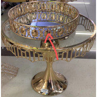 Набор подставок для десертов/тортов с кристаллами золото (набор из 3-х шт) Cake plate 16412-3 // [4] (1 шт/ящ)