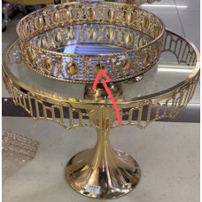 Набор подставок для десертов/тортов с кристаллами золото (набор из 3-х шт) Cake plate 16412-3 // [4] (1 шт/ящ)