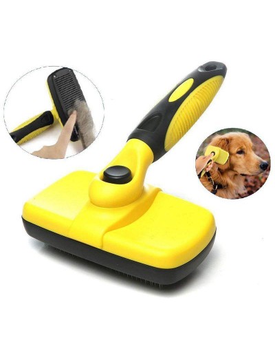 Щетка для ухода за домашними животными Самоочищающиеся pet slicker brush Щетка-пуходерка для кошек и собак