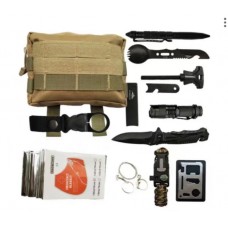 Туристический набор для выживания 12 в 1, Походный набор во влагозащищённом сумке, набор для военных