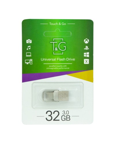 USB OTG T&G 2&1 3.0 Type C 32GB Metal 104 мятая упаковка