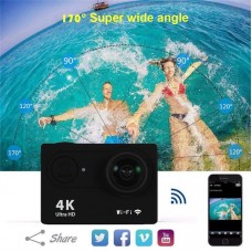 Экшн камера DVR 4K SPORT с пультом и Wi-Fi аквабокс для съёмки под водой + набор креплений