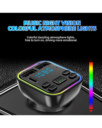 Модулятор FM,2 USB,1-Type C Car Fm player G39