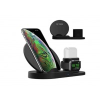 Бездротова зарядка 3 в 1 wireless charger 3 in 1 для смартфона смарт годинник навушників із захистом (50)